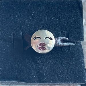 Pandora Kiss Me Emoji Cerise Glitter Charm